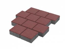  Тротуарная плитка Stellard Квадрат 200x200x80 мм Красный: внешний вид